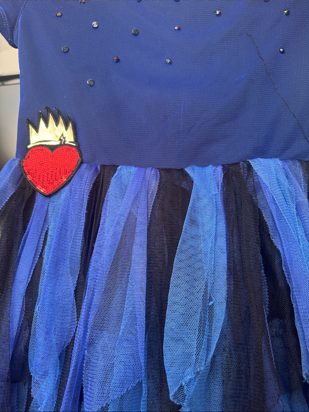 Disney Descendants Blue & Black Princess Heart Dress Costume From Disneyland - Picture 8 of 8